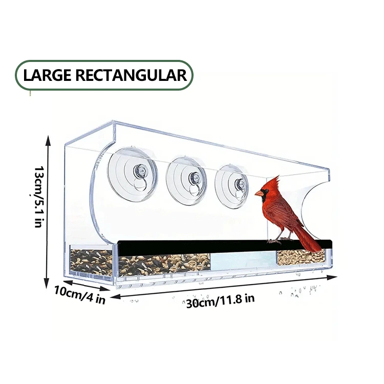 Clear Acrylic Window Bird Feeder