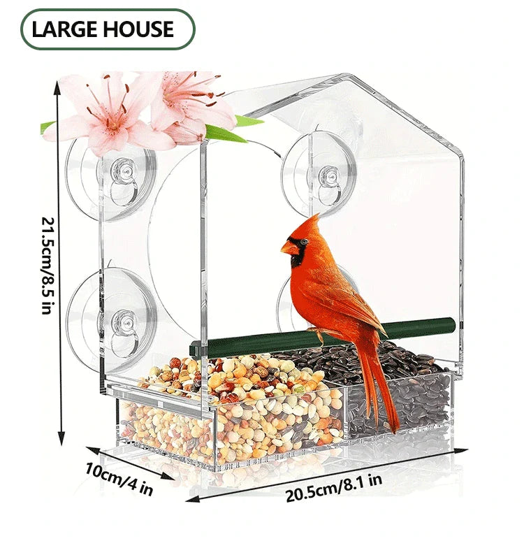 Clear Acrylic Window Bird Feeder