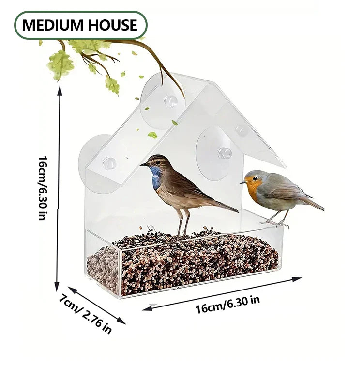 Clear Acrylic Window Bird Feeder