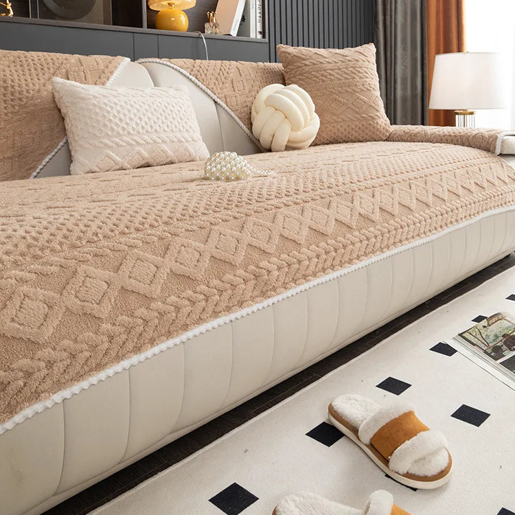 🛋️ Vekego™ - Jacquard Plush Sofa Cover