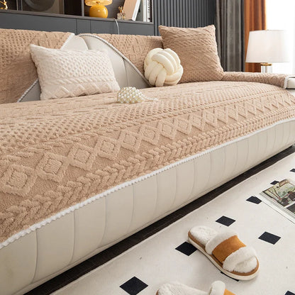 🛋️ Vekego™ - Jacquard Plush Sofa Cover