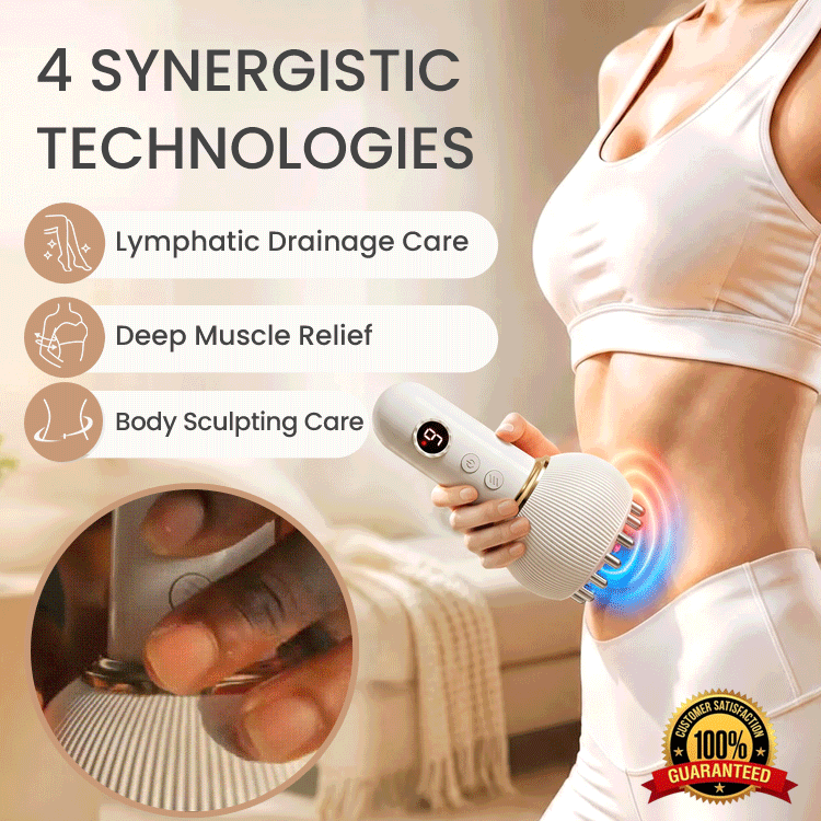 Smart Heated Body Massager with Red Light Therapy – Cordless Deep Tissue Massage Device for Neck, Back, Waist & Full Body Relaxation