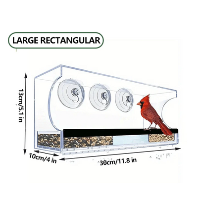 Clear Acrylic Window Bird Feeder