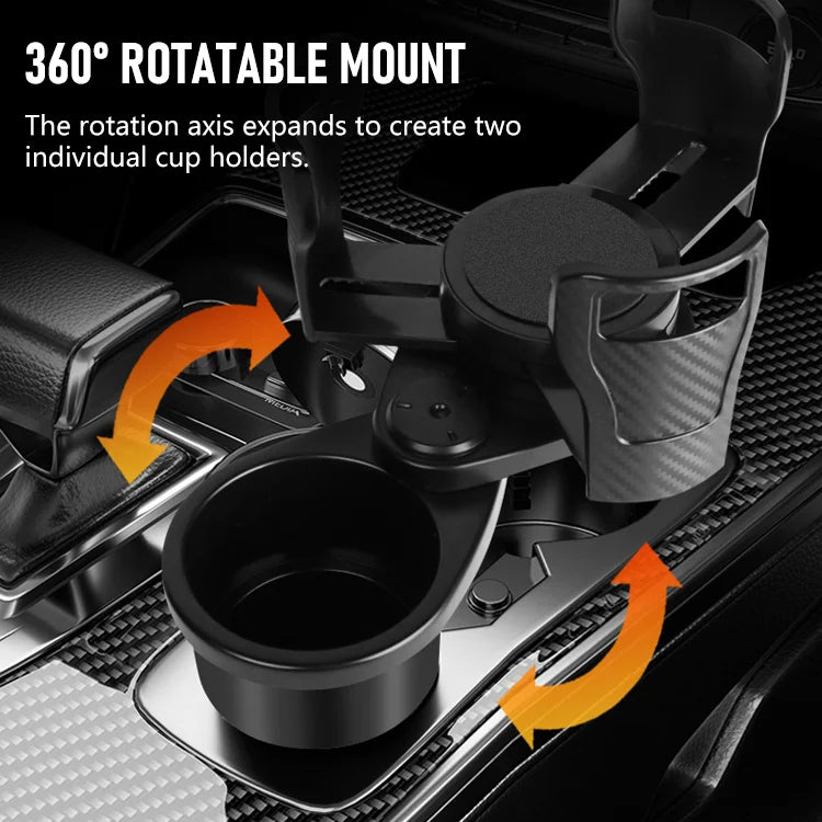 DriveMate 2-in-1 Rotating Car Cup Holder