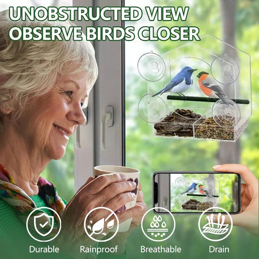 Clear Acrylic Window Bird Feeder