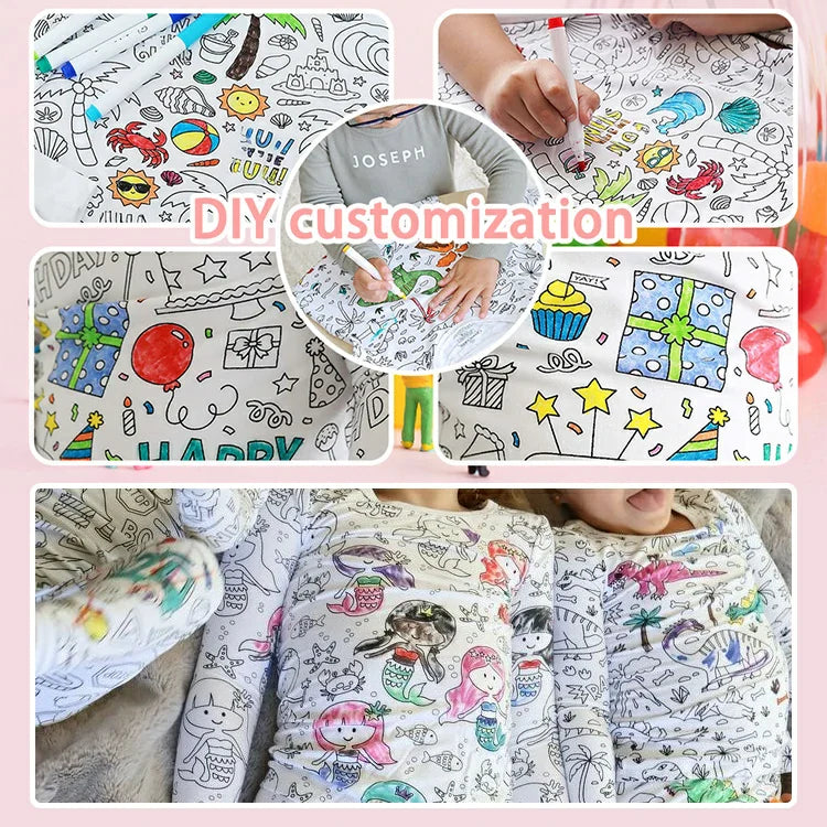 KidCanvas™ Color-In Pajamas for Kids – Creative DIY Sleepwear