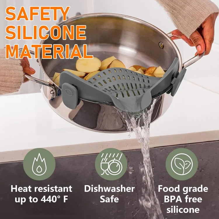 🍝 ClipDrain™ Silicone Pot Strainer