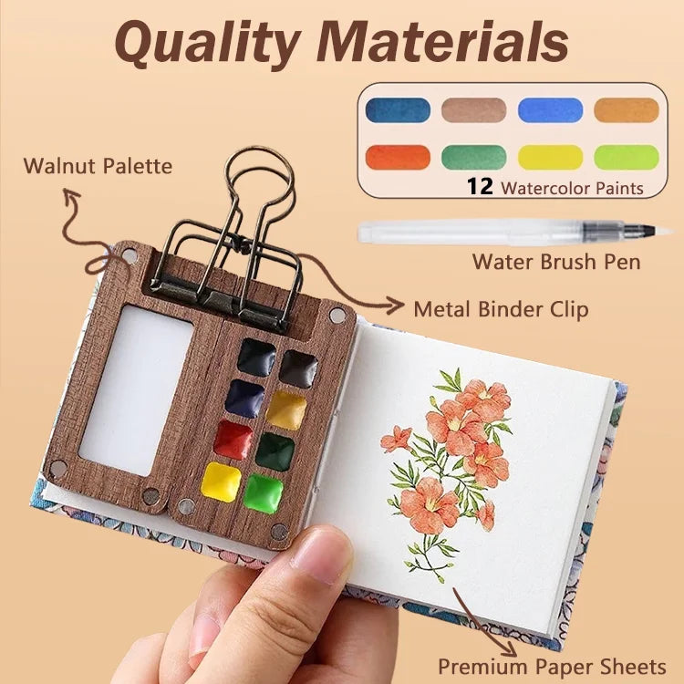 Pause & Paint - Mini Watercolor Travel Kit