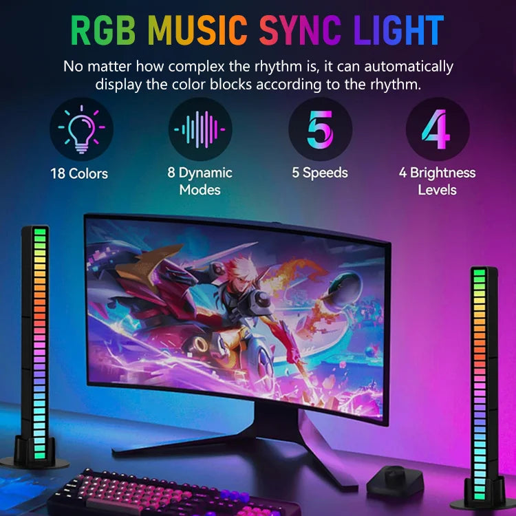 LumiFlick™ RGB Sound Control Light Bar