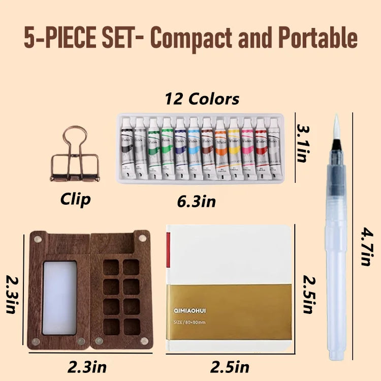 Pause & Paint - Mini Watercolor Travel Kit