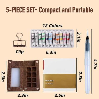 Pause & Paint - Mini Watercolor Travel Kit