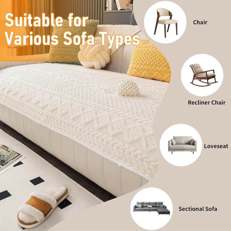 🛋️ Vekego™ - Jacquard Plush Sofa Cover