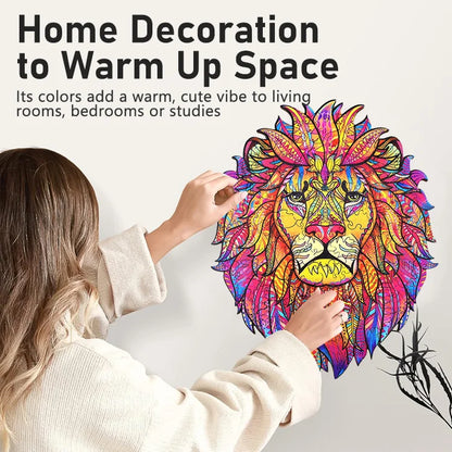 🐺🦁 Vekego™ Irregular Wooden Animal Puzzle