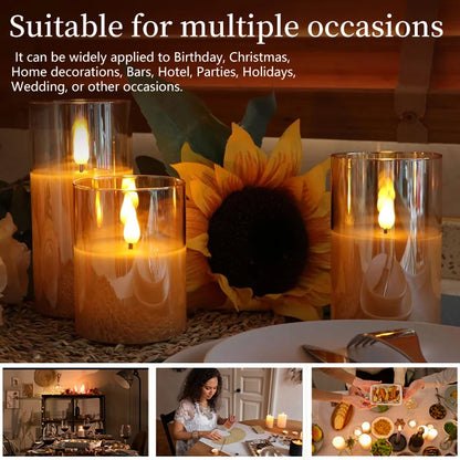 LumiFlick Flameless LED Candles – 3-Piece Set with Remote