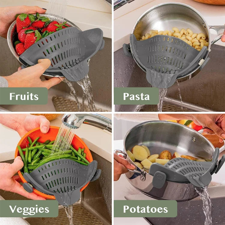 🍝 ClipDrain™ Silicone Pot Strainer