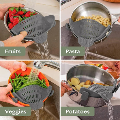 🍝 ClipDrain™ Silicone Pot Strainer