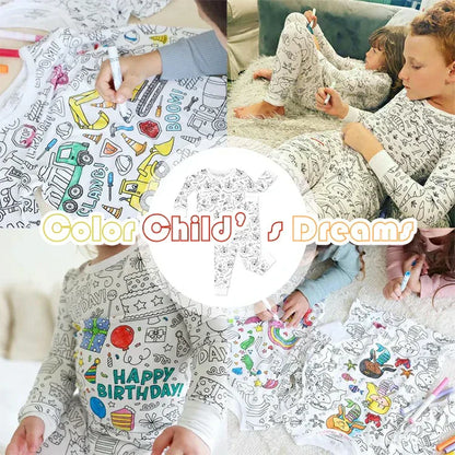 KidCanvas™ Color-In Pajamas for Kids – Creative DIY Sleepwear