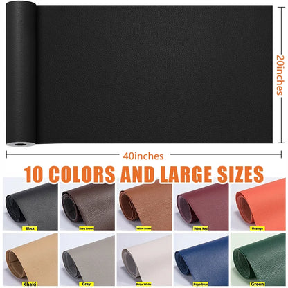 Self-adhesive leather repair patch