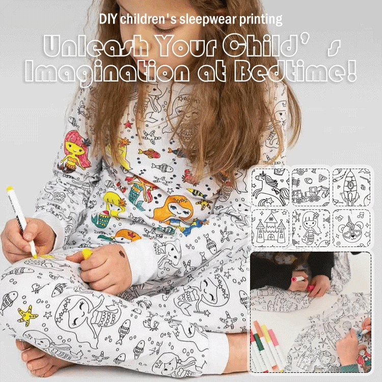 KidCanvas™ Color-In Pajamas for Kids – Creative DIY Sleepwear