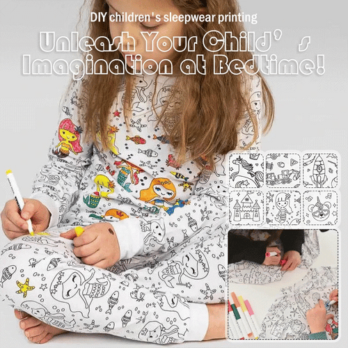 KidCanvas™ Color-In Pajamas for Kids – Creative DIY Sleepwear