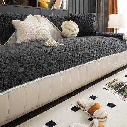 🛋️ Vekego™ - Jacquard Plush Sofa Cover