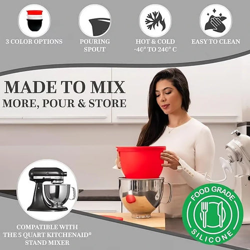 🥣 Mixium Silicone Bowl Liners with Lids (For 5 Qt KitchenAid Mixers)