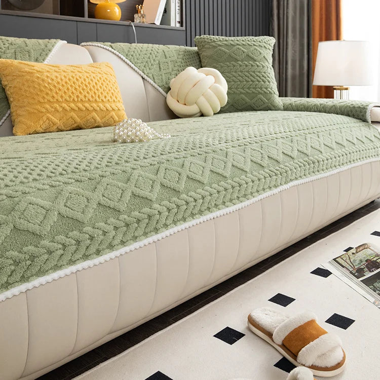 🛋️ Vekego™ - Jacquard Plush Sofa Cover